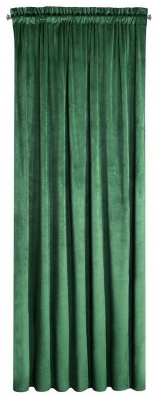 Zelený zatemňovací závěs s pruhovanou páskou 140 x 300 cm