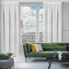 Elegantná záclona RAIN v bielej farbe so zavesením na riasiacu pásku 140 x 270 cm