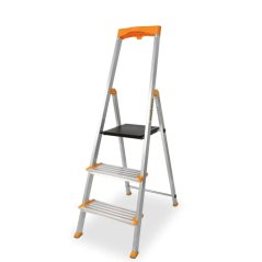 Hliníkový žebřík 3-stupňový 150 kg - extra široké stupně