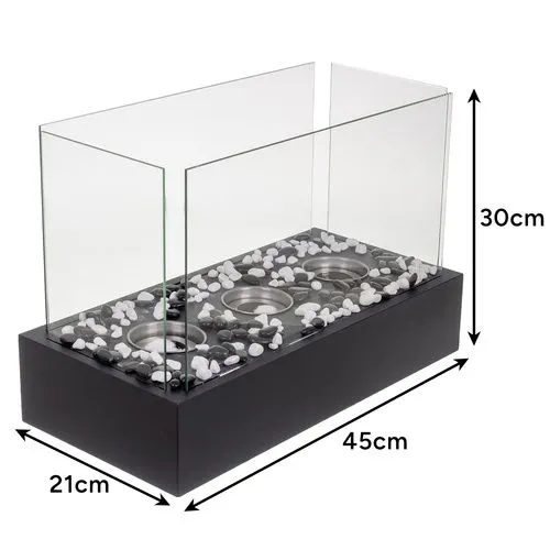 Самостоятелна биокамина с декоративни камъни – 45 x 30 x 21 см