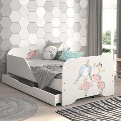 Detská posteľ MIKI 160 x 80 cm s motívom princezny a jednorožca