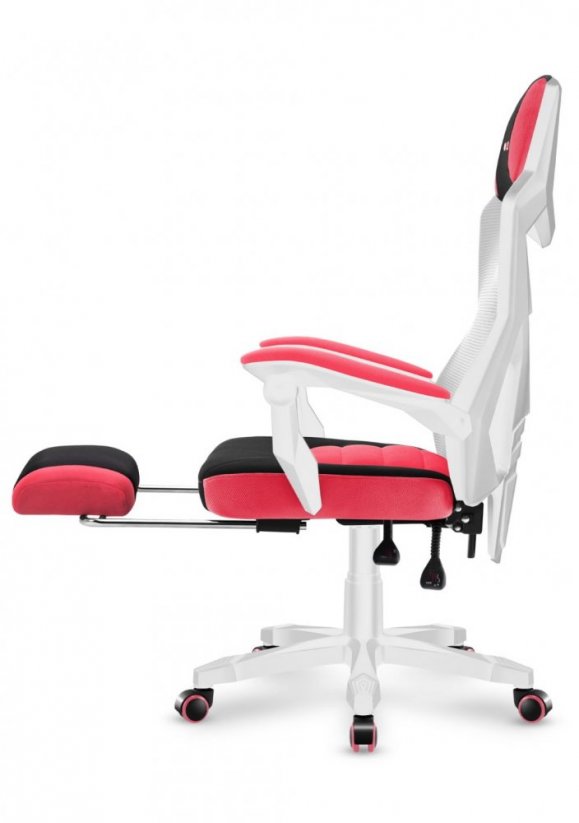 Sedia gaming ergonomica rosa con poggiapiedi COMBAT 3.0