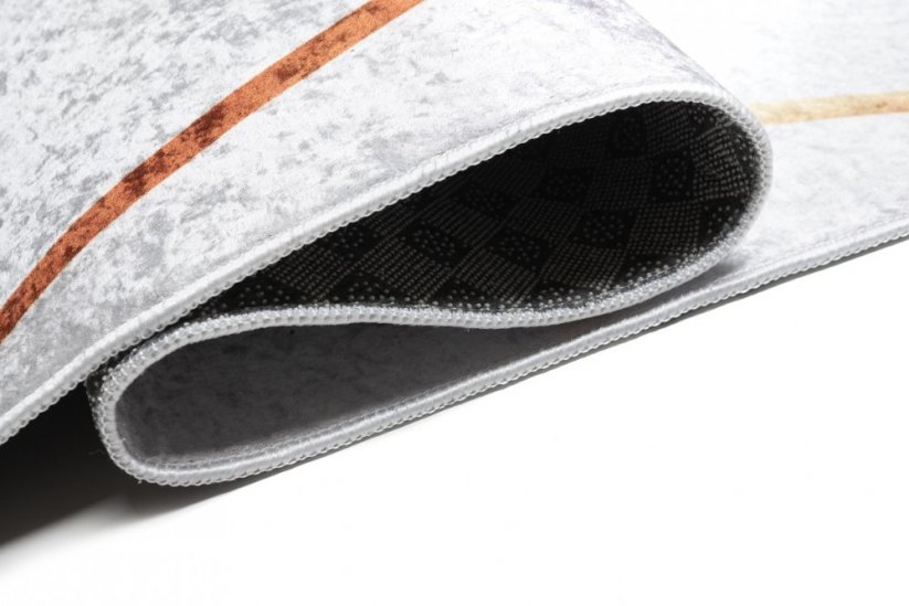 TOSCANA Modern szürke szőnyeg egyszerű arany mintával - Méret: Szélesség: 140 cm | Hossz: 200 cm