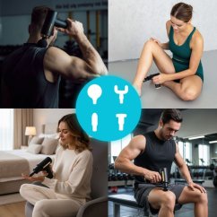 Massagepistole zur Muskelentspannung - 4 Massageköpfe