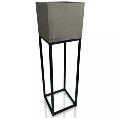 Elegantný vysoký kovový kvetináč v šedej farbe LOFT FIORINO 22X22X80 cm