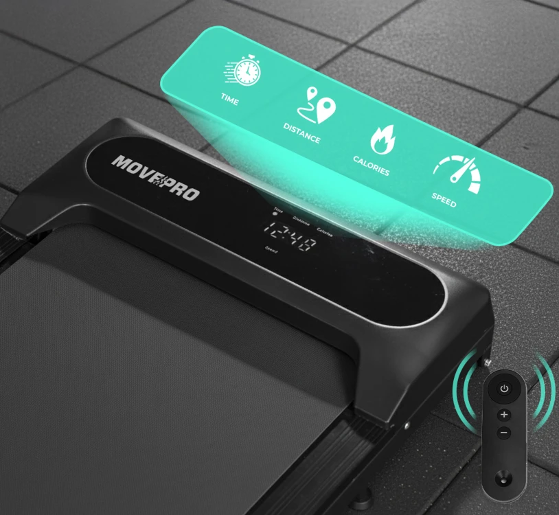 WALKING PAD MOVEPRO sétára és kocogásra alkalmas futópad, 1–10 km/h, korlátokkal