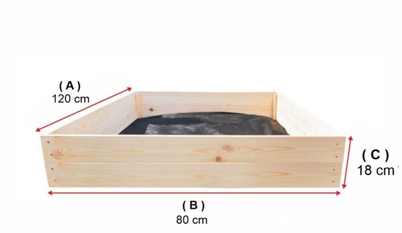 Aiuole rialzate in legno per giardino 120 x 80 x 18 cm
