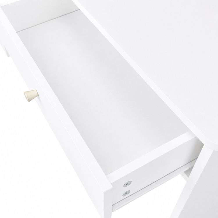 Modern fésülködőasztal kerek LED-es tükörrel
