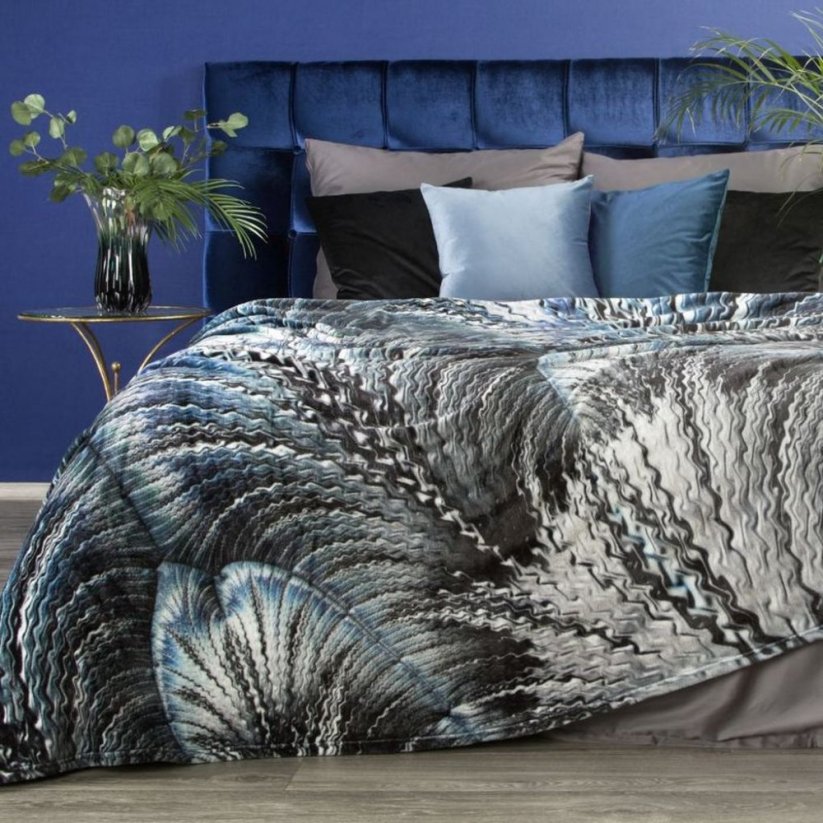 Dekoratív kék takaró   - Méret: Szélesség: 150 cm | Hossz: 200 cm