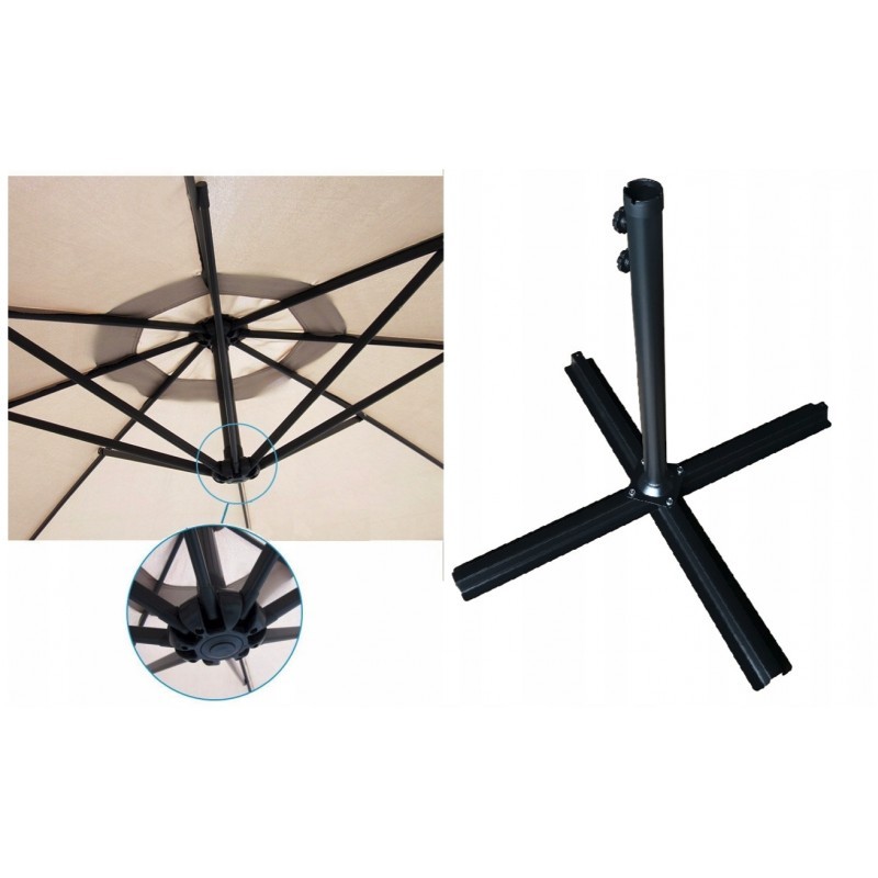 Veľký záhradný slnečník so stojanom zelenej farby