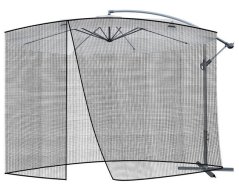 Moskitonetz für Garten Sonnenschirm 3,5m - schwarz