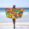 Buntes Strandtuch mit LEGO-Steinen Motiv 100 x 180 cm