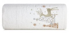 Pamučni božićni ručnik bijele boje sa sobovima