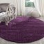 Shaggy fialový koberec okrúhly 