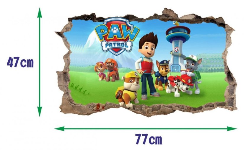 Autocolant de perete Paw Patrol 47x77cm