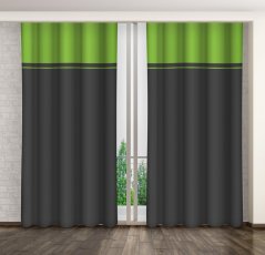 Sivo zelený dekoračný záves do obývačky