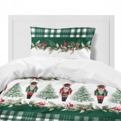 Коледни чаршафи за легло в зелено с Nutcracker