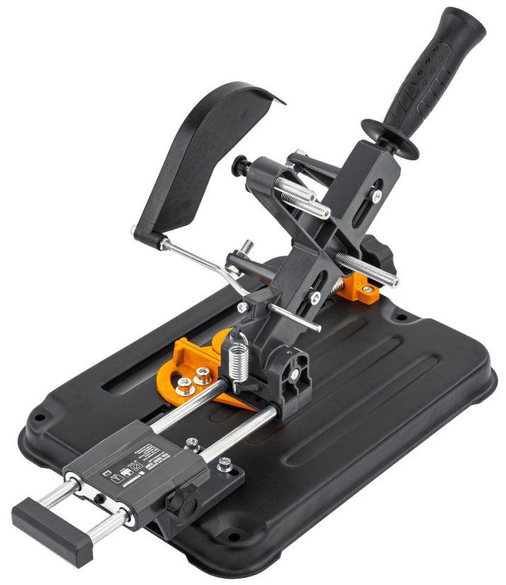 Stojan na uhlovú brúsku s nastaviteľným uhlom rezu 0–45°