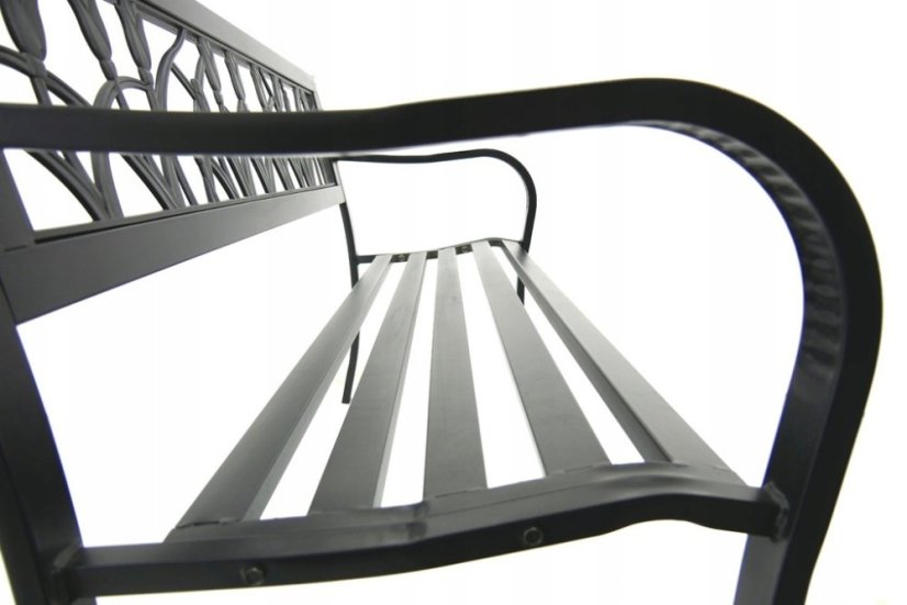 Elegáns kerti pad 125 x 53 x 77 cm - fekete