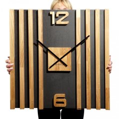 Wanduhr mit Holzlatten 60cm