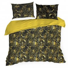 Pamut ágynemű sárga virágmintával