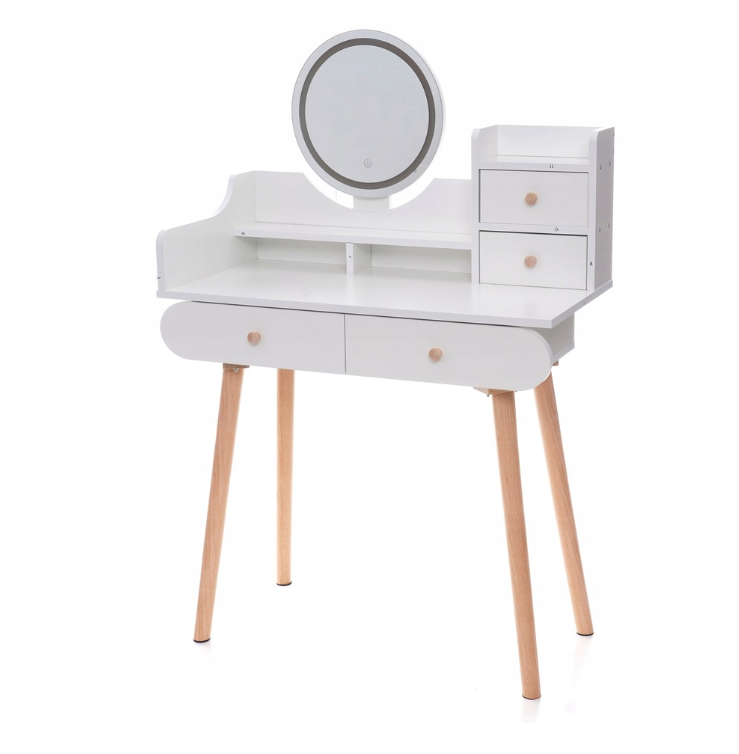 Elegantný toaletný stolík s LED svetlom v škandinávskom dizajne