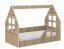 Detská posteľ domček Montessori 140 x 70 cm v dekore dub sonoma pravá