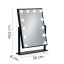 Černé kosmetické zrcátko v hollywoodském stylu s LED osvětlením a dotykovým ovládáním – 30 x 40 cm
