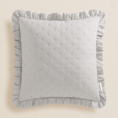 Romantična prevleka za vzglavnik MOLLY v svetlo sivi barvi 45 x 45 cm