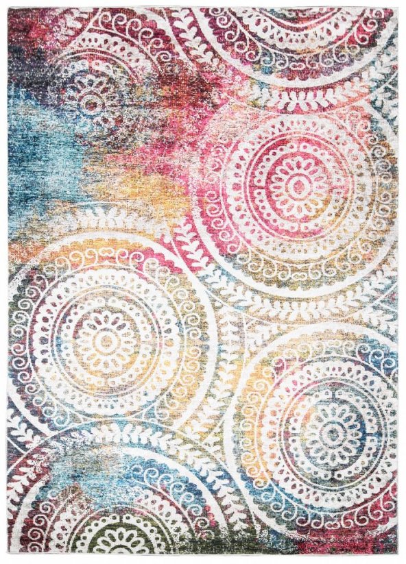 Модерен цветен килим с шарка мандала