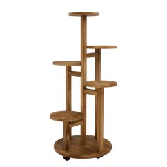 Suport din lemn pentru flori - 6 niveluri cu roți