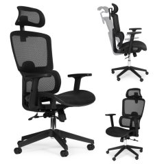 Ergonomická kancelárska stolička s nastaviteľnou opierkou hlavy a sieťovaným operadlom