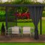 Einfarbiger Vorhang in Graphit für den Gartenpavillon 155 x 220 cm