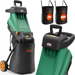 Trituratore da giardino per rami 2400 W + 2 sacchi di raccolta da 50 l