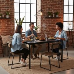 Kuchynský stôl čierny 120 x 60 cm – univerzálny stôl pre 4–5 osôb