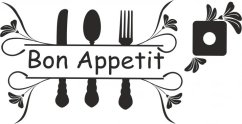 Samolepka na zeď s textem BON APPETIT