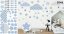 Adesivo decorativo da parete per bambini con nuvole blu - Misure: 60 x 120 cm