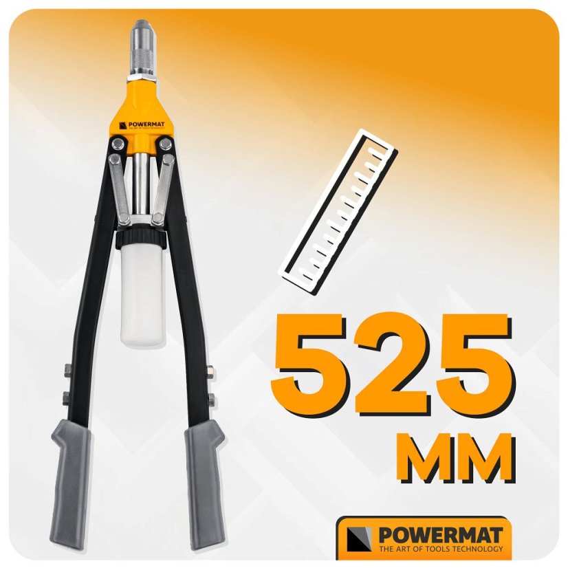 Nitovacie kliešte na trhacie nity 525 mm – nity 3,2–6,4 mm