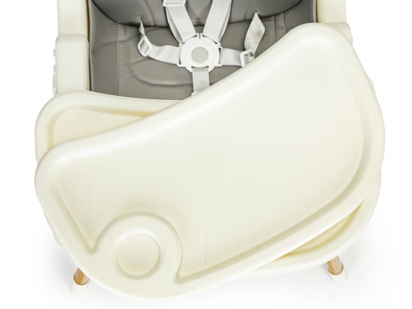 Detská sivá stolička na kŕmenie 2v1 