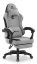 Sedia ergonomica da gioco e da ufficio HC-1016 con poggiapiedi - grigio