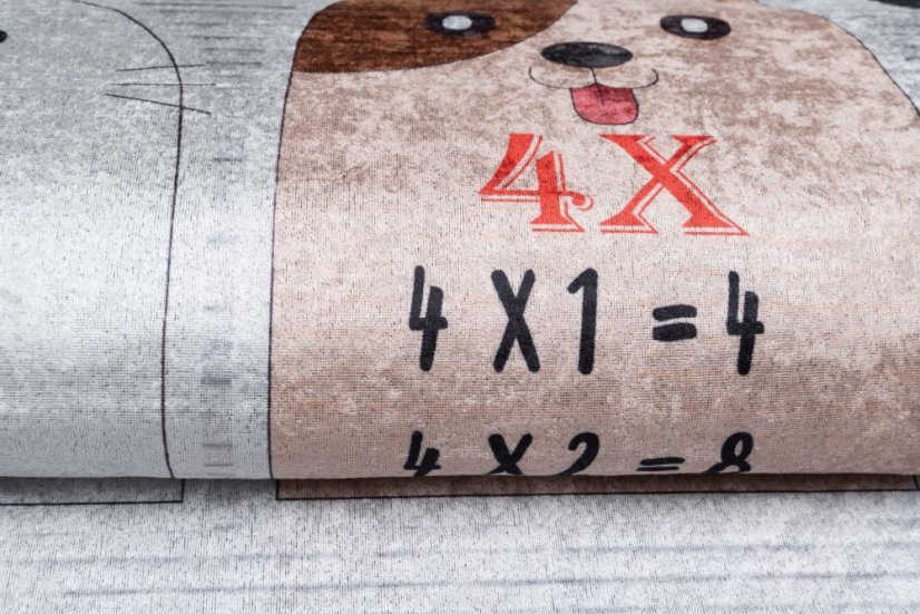 Kinderteppich mit dem Motiv einer kleinen Multiplikationstabelle