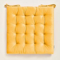 Luxusní žlutý velurový polštář na židli