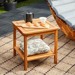 Tavolino laterale in legno di acacia - 45 x 45 x 45 cm