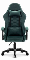 Геймърски стол HC-1000 GREEN - кадифена тъкан