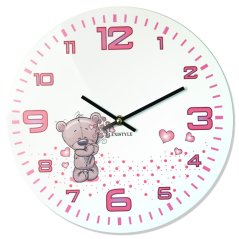 Mädchen Wanduhr in Weiß mit rosa Zifferblatt