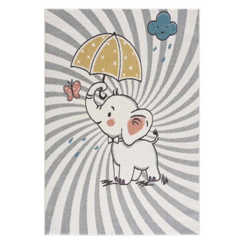 Süßer Babyteppich zum Spielen fröhlicher Elefant
