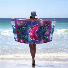 Plažna brisača z metulji