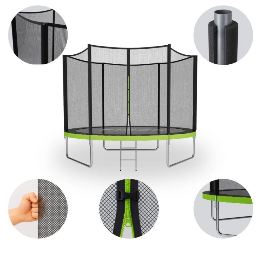 Zahradní trampolína pro děti, ochranná síť, stabilní konstrukce 8FT Ø 252 cm