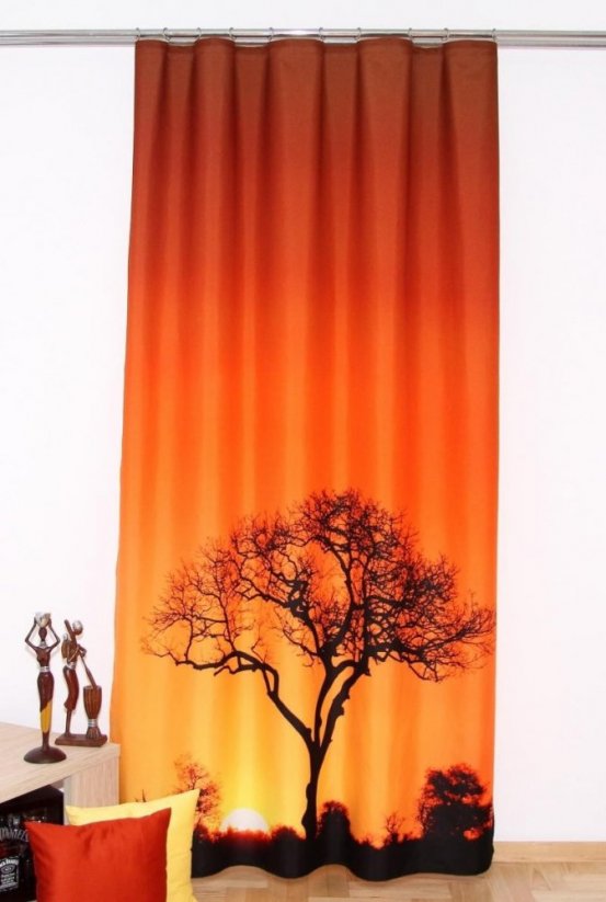Oranžna zavesa Afrika 160 x 250 cm