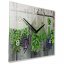 Dekoračné sklenené hodiny 30 cm s motívom byliniek